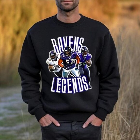 Baltimore Ravens Football Crewneck Sweatshirt Defensive Legends Retro Design 51 - Picture 1 of 5